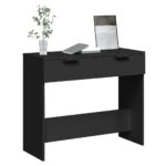 Table console noir 90x36x75 cm bois d'ingénierie – Image 2