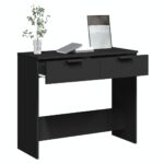 Table console noir 90x36x75 cm bois d'ingénierie – Image 3