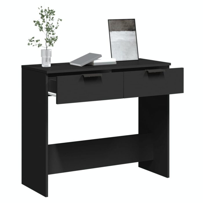 Table console noir 90x36x75 cm bois d'ingénierie – Image 3