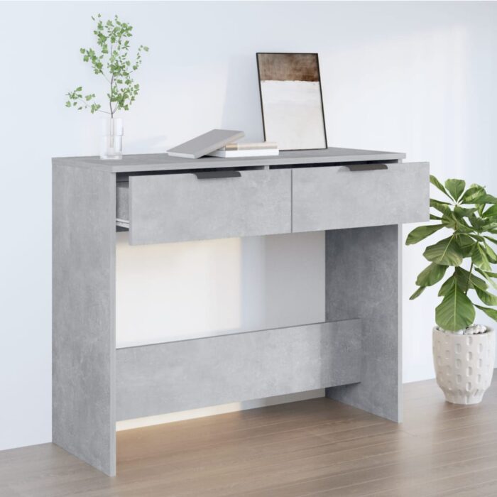 Table console Gris béton 90x36x75 cm Bois d'ingénierie – Image 1