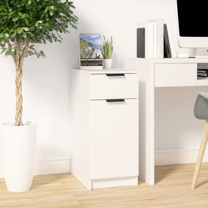 Armoire de bureau Blanc 33,5x50x75 cm Bois d'ingénierie – Image 1