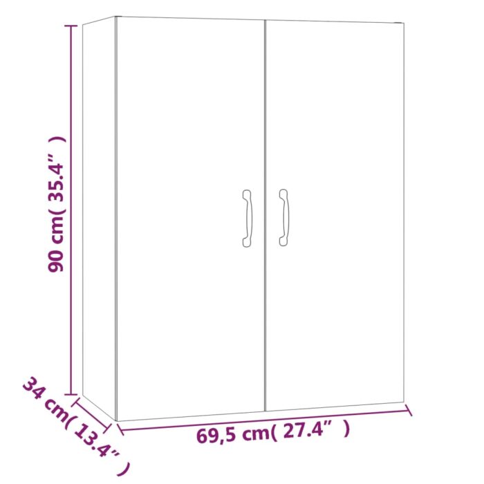 Armoire suspendue Chêne sonoma 69,5x34x90 cm Bois d'ingénierie – Image 8