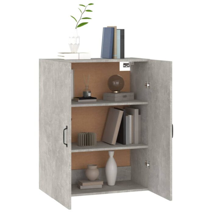 Armoire suspendue Gris béton 69,5x34x90 cm Bois d'ingénierie – Image 3
