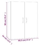 Armoire suspendue Gris béton 69,5x34x90 cm Bois d'ingénierie – Image 8