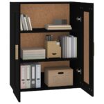 Armoire murale Noir 69,5x32,5x90 cm Bois d'ingénierie – Image 2