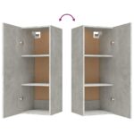 Armoire murale Gris béton 34,5x34x90 cm Bois d'ingénierie – Image 7