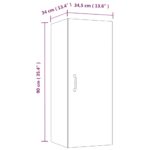 Armoire murale Gris béton 34,5x34x90 cm Bois d'ingénierie – Image 9