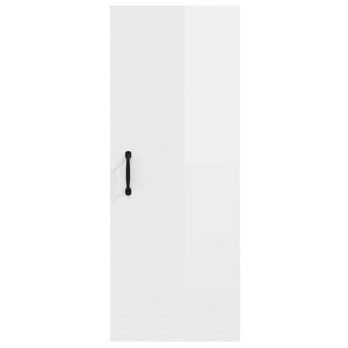 Armoire murale suspendue Blanc brillant 34,5x34x90 cm – Image 4