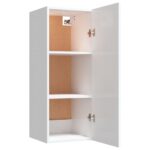 Armoire murale suspendue Blanc brillant 34,5x34x90 cm – Image 5