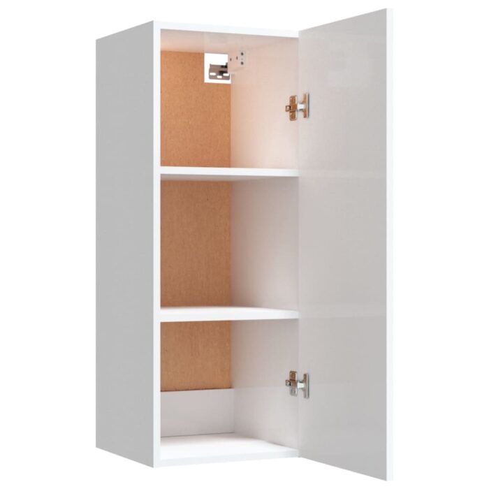Armoire murale suspendue Blanc brillant 34,5x34x90 cm – Image 5