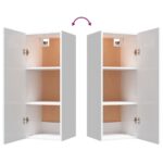 Armoire murale suspendue Blanc brillant 34,5x34x90 cm – Image 7