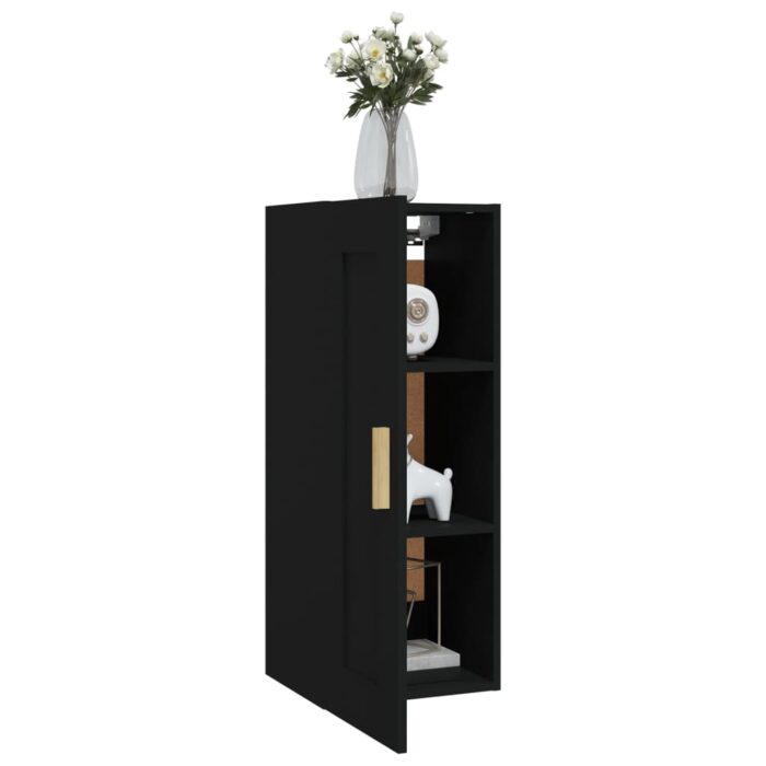 Armoire murale Noir 35x34x90 cm Bois d'ingénierie – Image 2