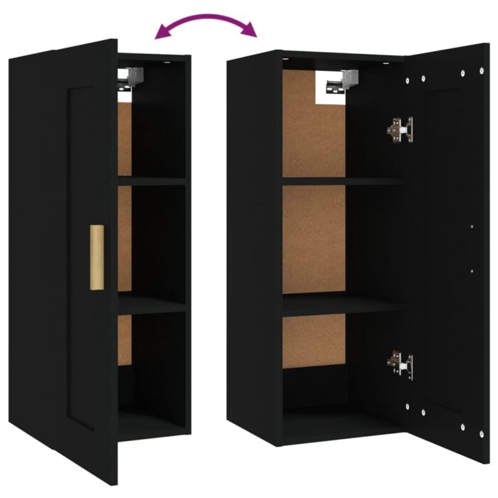 Armoire murale Noir 35x34x90 cm Bois d'ingénierie – Image 6