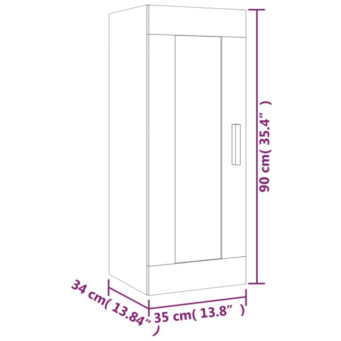 Armoire murale Noir 35x34x90 cm Bois d'ingénierie – Image 8