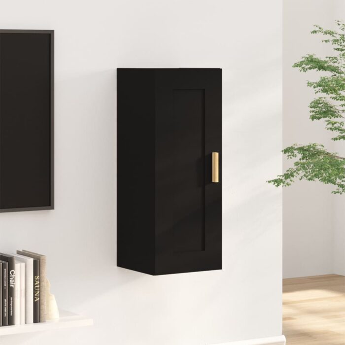 Armoire murale Noir 35x34x90 cm Bois d'ingénierie – Image 1