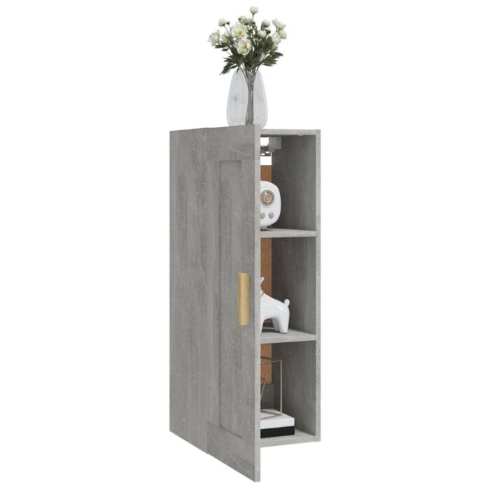 Armoire murale Gris béton 35x34x90 cm Bois d'ingénierie – Image 2