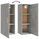 Armoire murale Gris béton 35x34x90 cm Bois d'ingénierie – Image 6