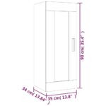 Armoire murale Gris béton 35x34x90 cm Bois d'ingénierie – Image 8