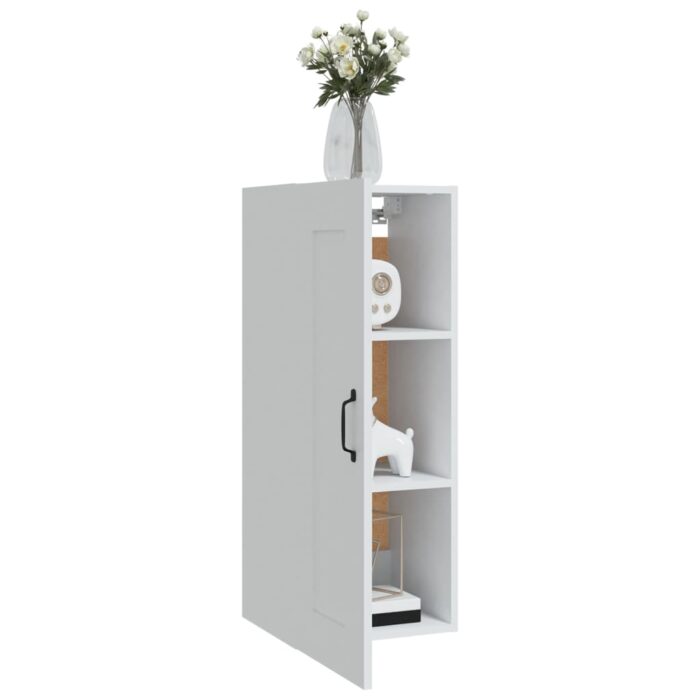 Armoire suspendue Blanc 35x34x90 cm Bois d'ingénierie – Image 2