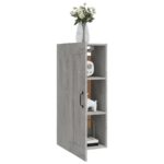 Armoire suspendue Gris béton 35x34x90 cm Bois d'ingénierie – Image 2