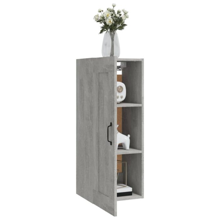 Armoire suspendue Gris béton 35x34x90 cm Bois d'ingénierie – Image 2
