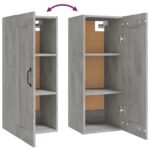 Armoire suspendue Gris béton 35x34x90 cm Bois d'ingénierie – Image 6