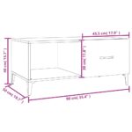 Table basse blanc 90x50x40 cm bois d'ingénierie – Image 9