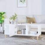 Table basse blanc 102x50x40 cm bois d'ingénierie – Image 4