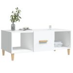 Table basse blanc 102x50x40 cm bois d'ingénierie – Image 5