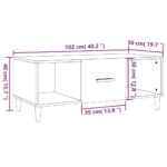 Table basse blanc 102x50x40 cm bois d'ingénierie – Image 8