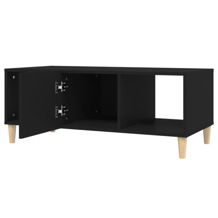 Table basse noir 102x50x40 cm bois d'ingénierie – Image 2