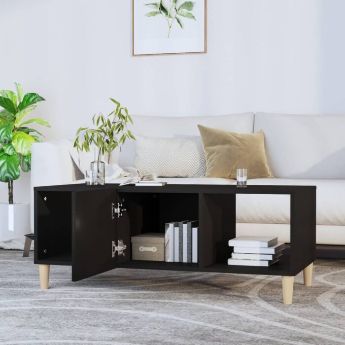 Table basse noir 102x50x40 cm bois d'ingénierie – Image 4
