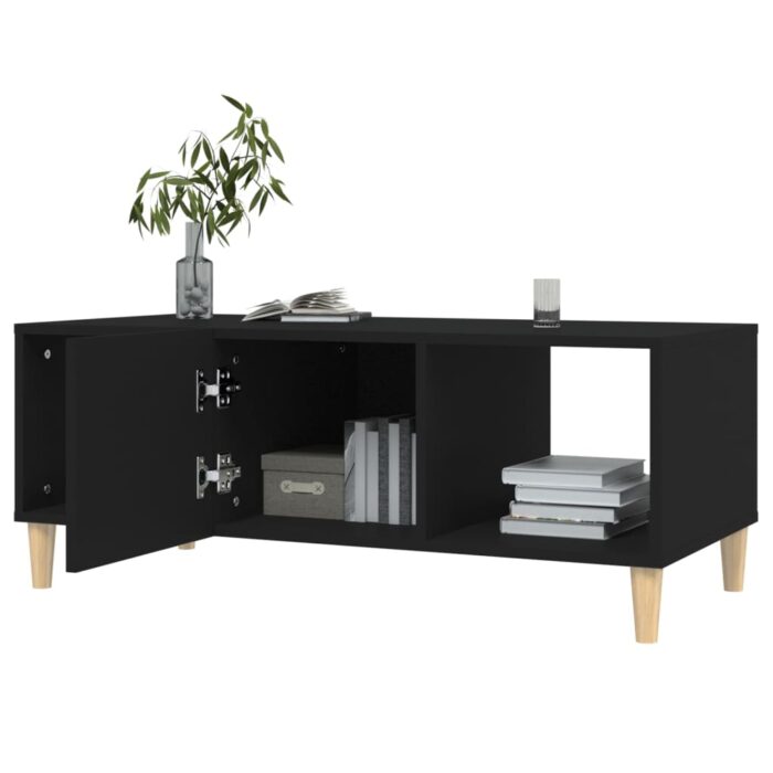 Table basse noir 102x50x40 cm bois d'ingénierie – Image 6