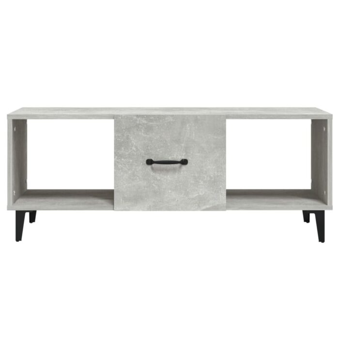 Table basse Gris béton 102x50x40 cm Bois d'ingénierie – Image 3