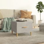 Table basse Gris béton 50x50x40 cm Bois d'ingénierie