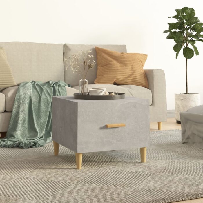 Table basse Gris béton 50x50x40 cm Bois d'ingénierie – Image 1