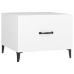 Tables basses avec pieds en métal 2 pcs Blanc 50x50x40 cm – Image 4
