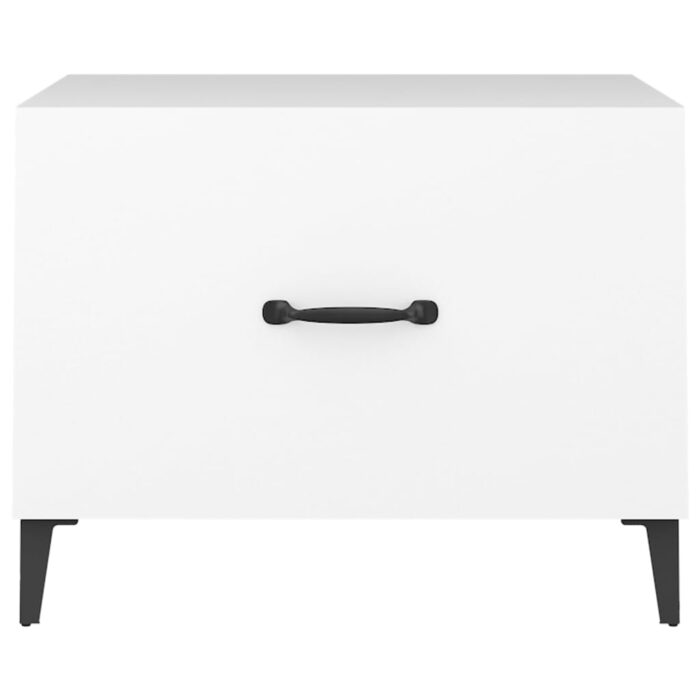 Tables basses avec pieds en métal 2 pcs Blanc 50x50x40 cm – Image 5