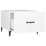 Tables basses avec pieds en métal 2 pcs Blanc 50x50x40 cm – Image 7