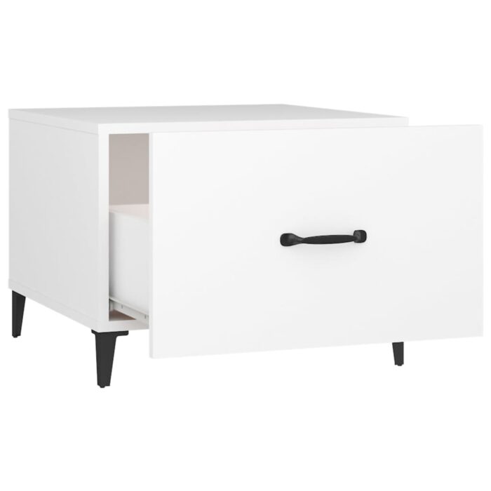 Tables basses avec pieds en métal 2 pcs Blanc 50x50x40 cm – Image 7
