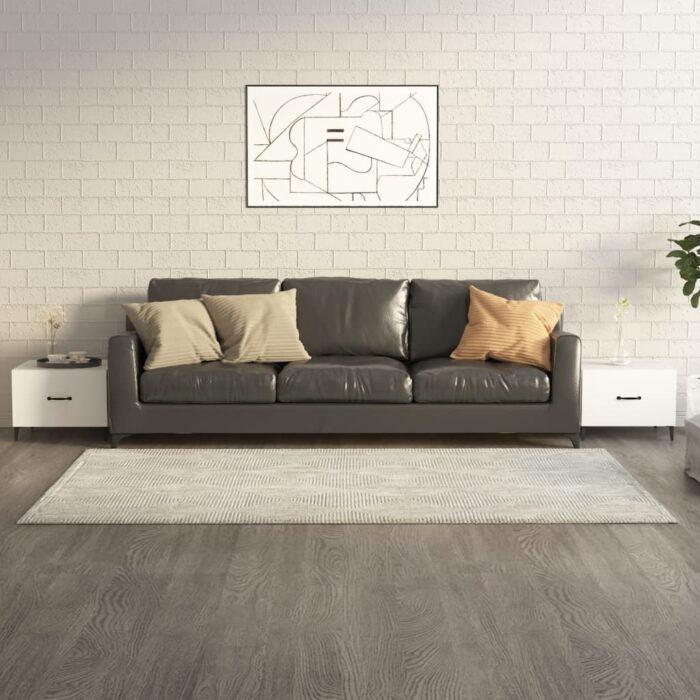 Tables basses avec pieds en métal 2 pcs Blanc 50x50x40 cm – Image 1