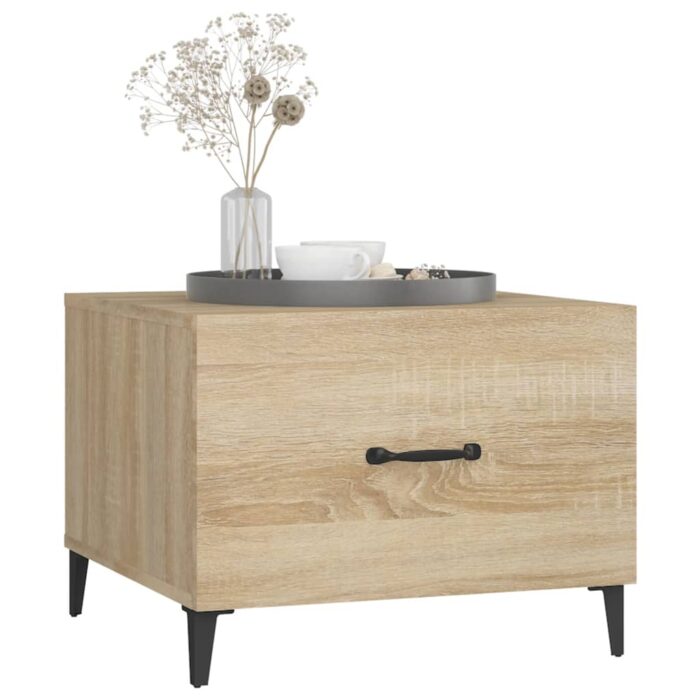 Table basse avec pieds en métal Chêne sonoma 50x50x40 cm – Image 2