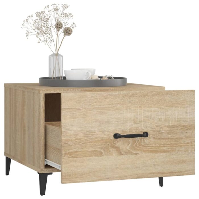 Tables basses avec pieds en métal 2 pcs Chêne sonoma 50x50x40cm – Image 3