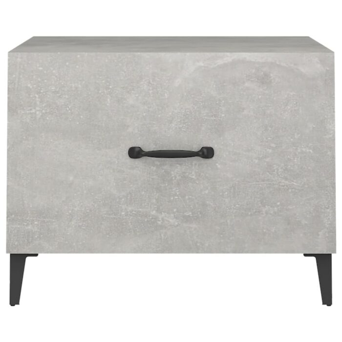 Tables basses avec pieds en métal 2 pcs Gris béton 50x50x40 cm – Image 5