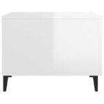 Table basse avec pieds en métal Blanc brillant 50x50x40 cm – Image 5