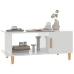 Table basse Blanc brillant 90x50x40 cm Bois d'ingénierie – Image 2