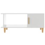 Table basse Blanc brillant 90x50x40 cm Bois d'ingénierie – Image 4