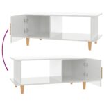 Table basse Blanc brillant 90x50x40 cm Bois d'ingénierie – Image 6
