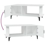 Table basse Blanc 90x50x40 cm Bois d'ingénierie – Image 3