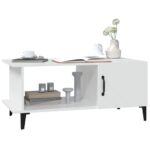Table basse Blanc 90x50x40 cm Bois d'ingénierie – Image 5